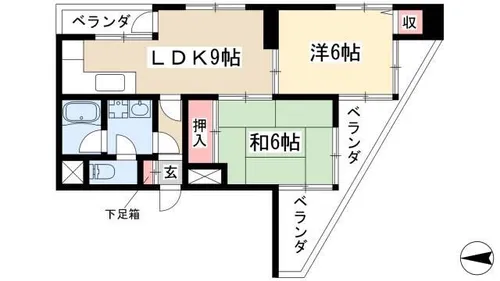 サンメゾン植田【10階】の間取り