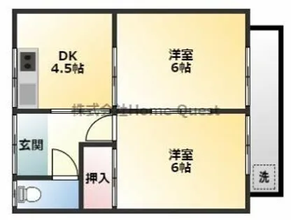 さくら住宅 東棟【1-1号室】の間取り