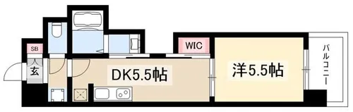 エステムコート名古屋平安通クチュール【0407号室】の間取り