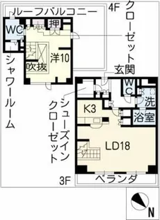 メイビル向陽町新館【4階】の間取り