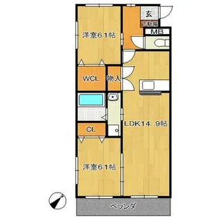 オーロラⅡ【2階】の間取り