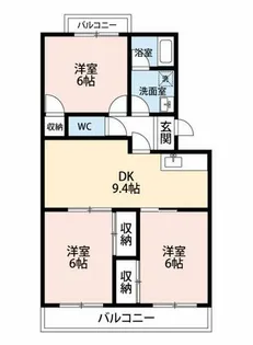 グランドハイツ谷田【405号室】の間取り