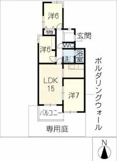 青雲鹿子マンション【1階】の間取り