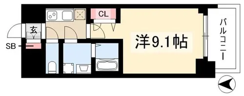 プレサンス錦通 THE 葵【2階】の間取り