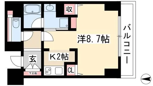 CASSIA車道【705号室】の間取り