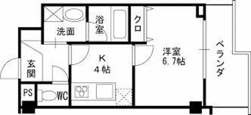 アルグラッド野田阪神【4階】の間取り