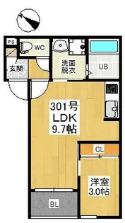 REGALESTリバーサイド新富【3階】の間取り