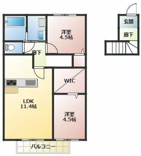クローバー富士5号館【1階】の間取り