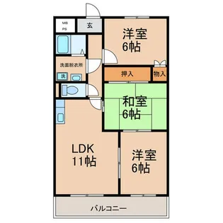 エスポサングレース【3階】の間取り
