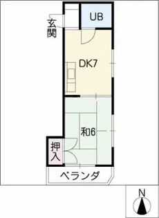 花見ハイツ【2階】の間取り