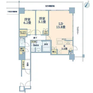 BrilliaTower神戸元町【31階】の間取り