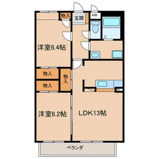 SAPPY AJIOKA【2階】の間取り