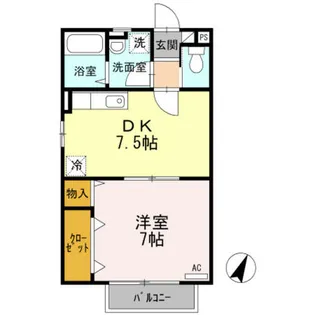 スカイハイツ【2階】の間取り