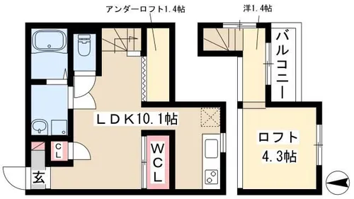 STELLA【102号室】の間取り
