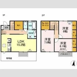 ヴェルジェ B【106号室】の間取り