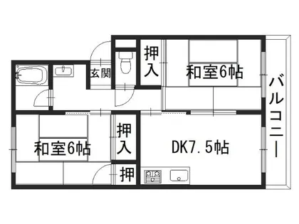 プレジールK【203号室】の間取り