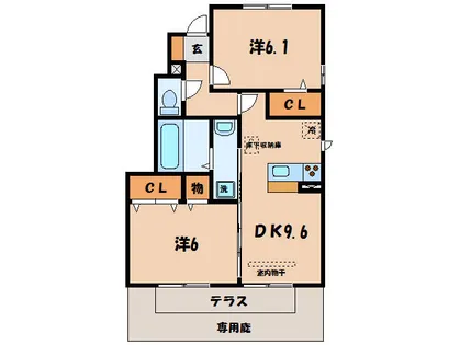 愛知県西尾市中畑町小井戸【アパート】の間取り
