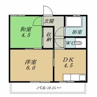 ツガネマンション【2階】の間取り