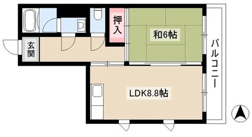 フローレスコーポ淑【2階】の間取り