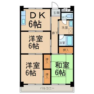 間々原ハイツ【3階】の間取り