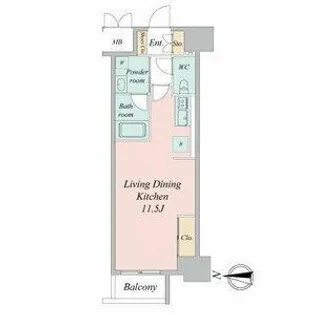 グラヴィス鶴舞【0803号室】の間取り