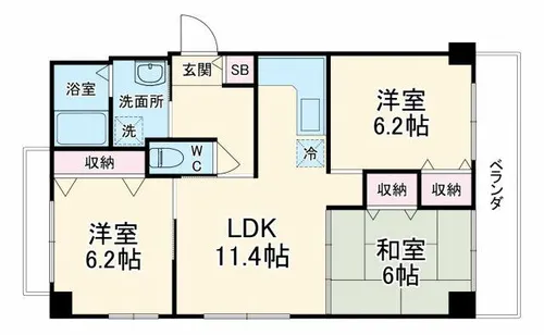 カルフール天神川【5階】の間取り