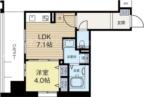 福岡県福岡市博多区吉塚5丁目【マンション】の間取り