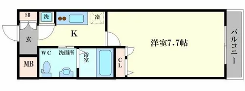 レジュールアッシュ南堀江【6階】の間取り
