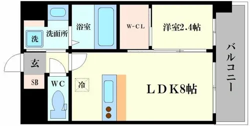 セレニテ難波ミラク壱番館【6階】の間取り