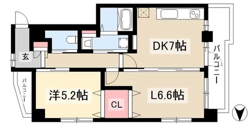 コンフォート六番【3階】の間取り