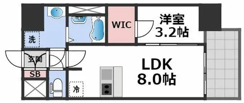 アドバンス大阪ブリアント【6階】の間取り