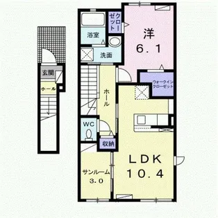 ミルト アンジュ Ⅱ【2階】の間取り