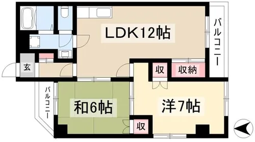 2LDKの間取り画像