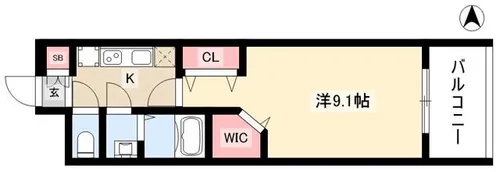 パルティール高畑【3階】の間取り