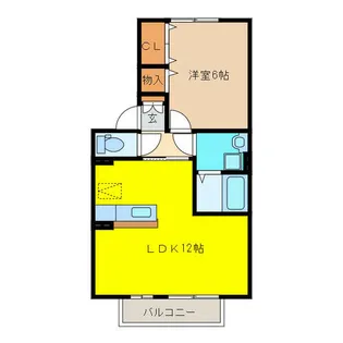 クレール天神【1階】の間取り