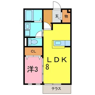 サンビレッジさくらC【1階】の間取り