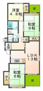 シティハイツ竜が岡【1階】の間取り