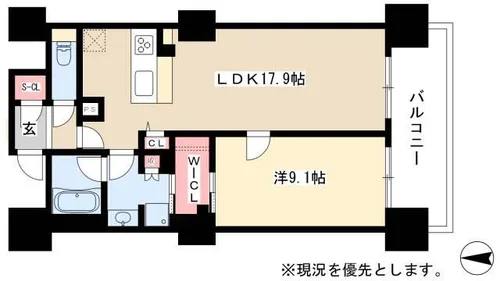 ロイヤルパークスERささしま【819号室】の間取り