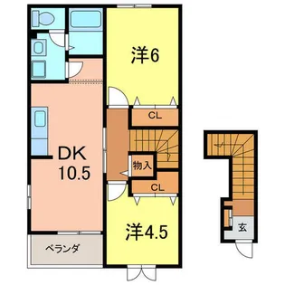 プリンセスガーデンⅢ【2階】の間取り