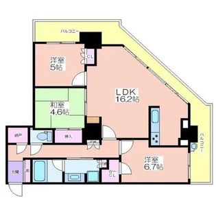 ローレルスクエア大阪ベイタワー【12階】の間取り
