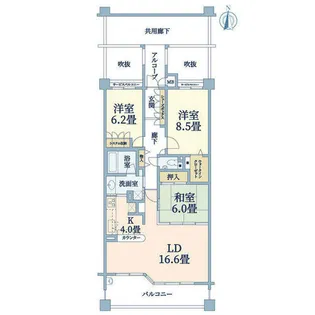 クレール宝塚ベルエール【11階】の間取り