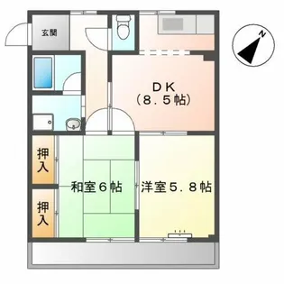サンパレス尾崎【2階】の間取り