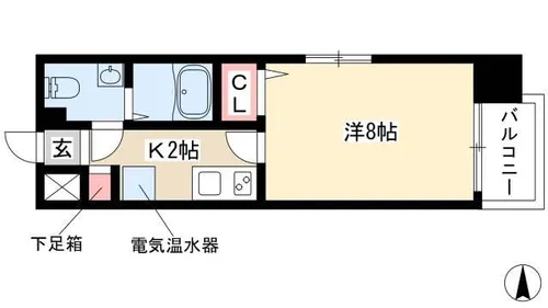 プレサンスmiu新栄【1304号室】の間取り