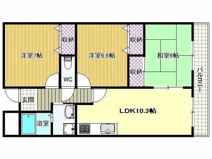 ウエストインヒルズ【4階】の間取り