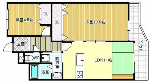 ベルドール藤井寺【5階】の間取り