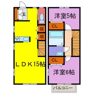 2LDKの間取り画像