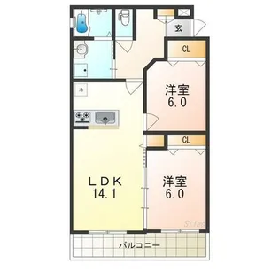 大阪府堺市堺区東湊町2丁【アパート】の間取り