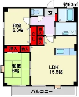 フォブールK【202号室】の間取り