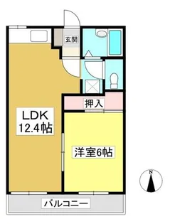 ライトハイツH棟【202号室】の間取り