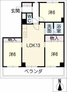 サンハイツ極楽【4階】の間取り